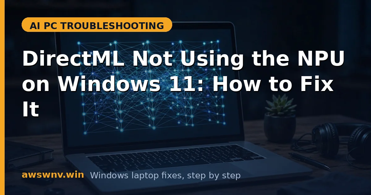 DirectML Not Using the NPU on Windows 11: How to Fix It