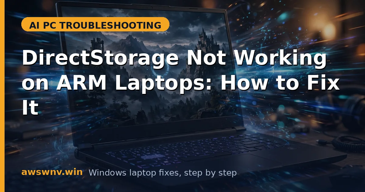 DirectStorage Not Working on ARM Laptops: How to Fix It