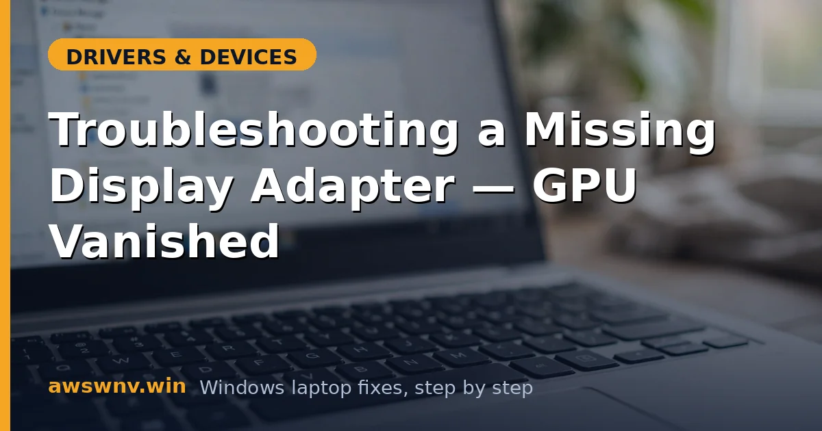 Troubleshooting a Missing Display Adapter — GPU Vanished
