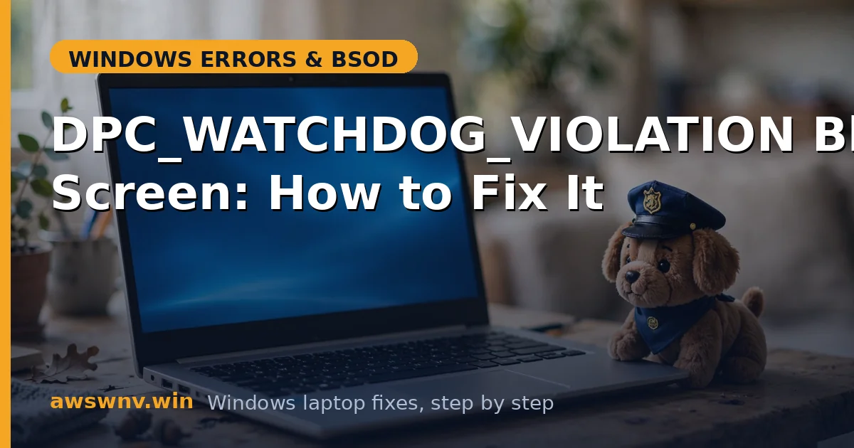 DPC_WATCHDOG_VIOLATION Blue Screen: How to Fix It
