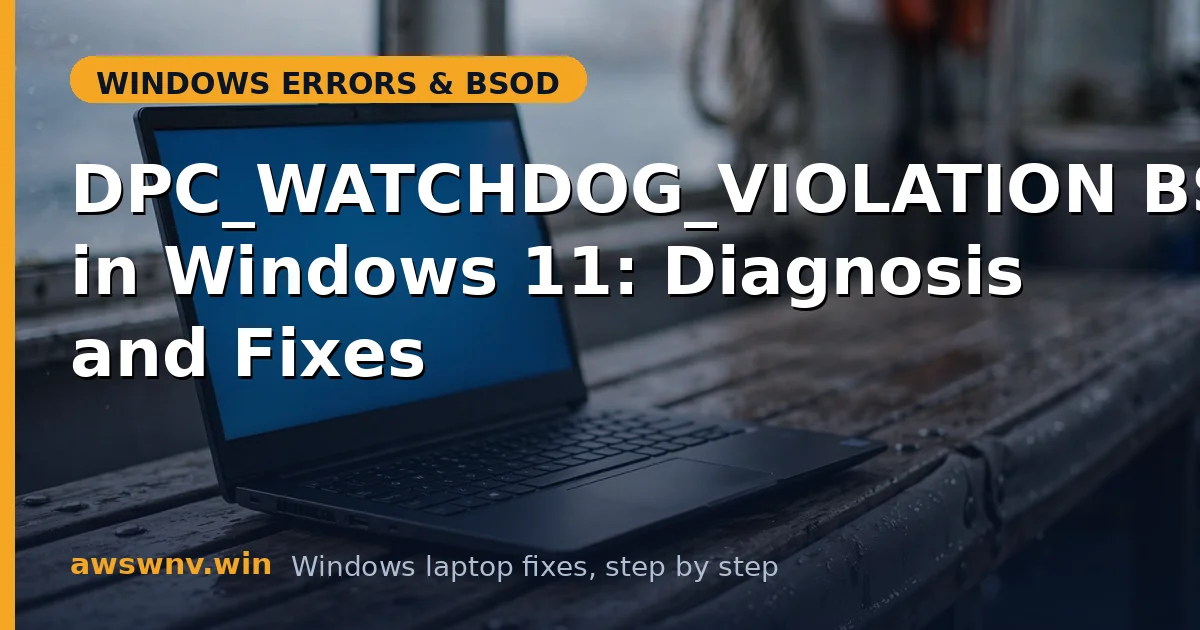 DPC_WATCHDOG_VIOLATION BSOD in Windows 11: Diagnosis and Fixes