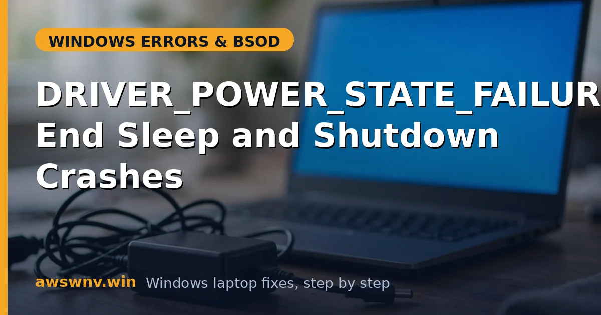 DRIVER_POWER_STATE_FAILURE: End Sleep and Shutdown Crashes