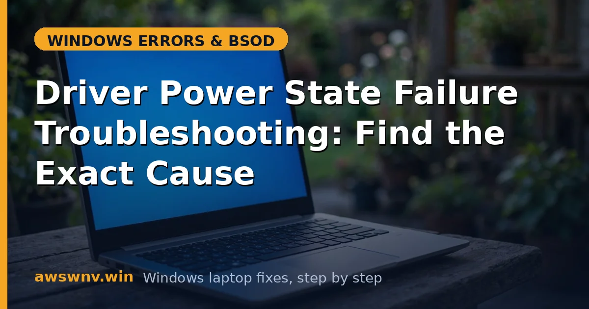 Driver Power State Failure Troubleshooting: Find the Exact Cause