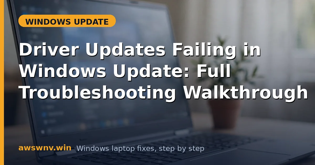 Driver Updates Failing in Windows Update: Full Troubleshooting Walkthrough