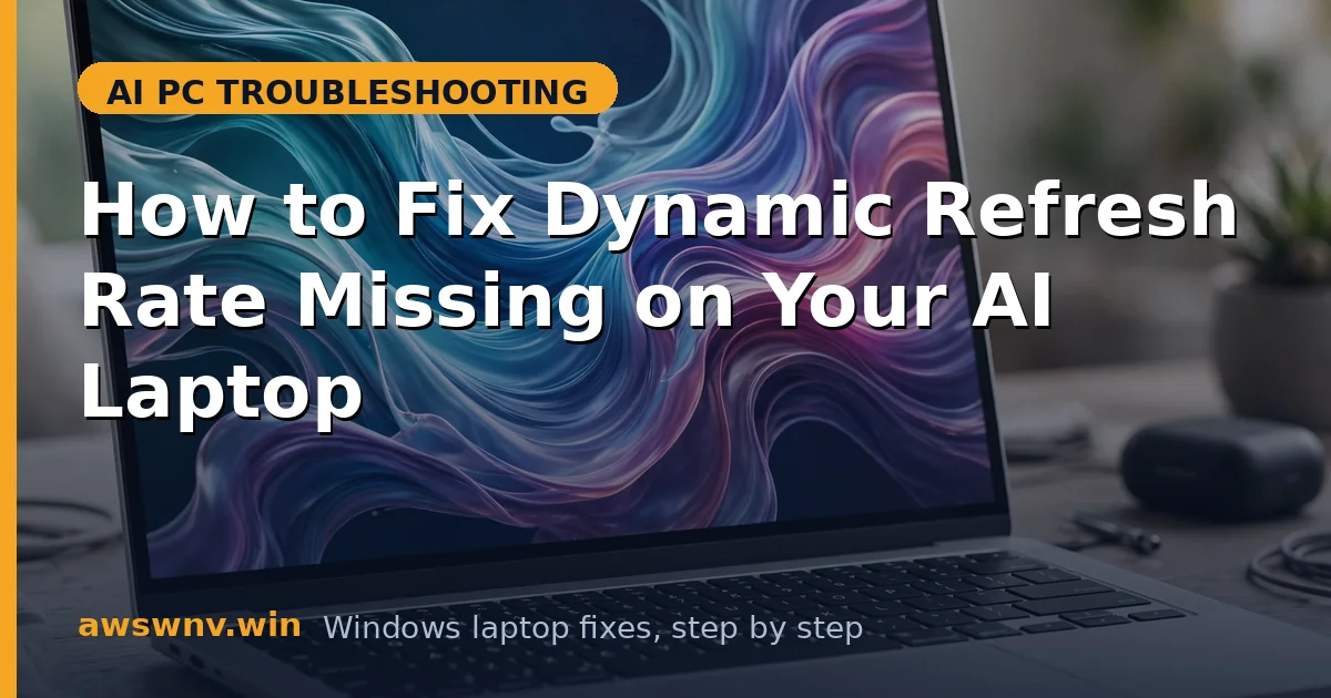 How to Fix Dynamic Refresh Rate Missing on Your AI Laptop