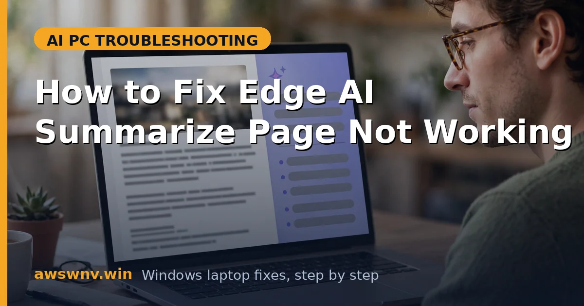 How to Fix Edge AI Summarize Page Not Working