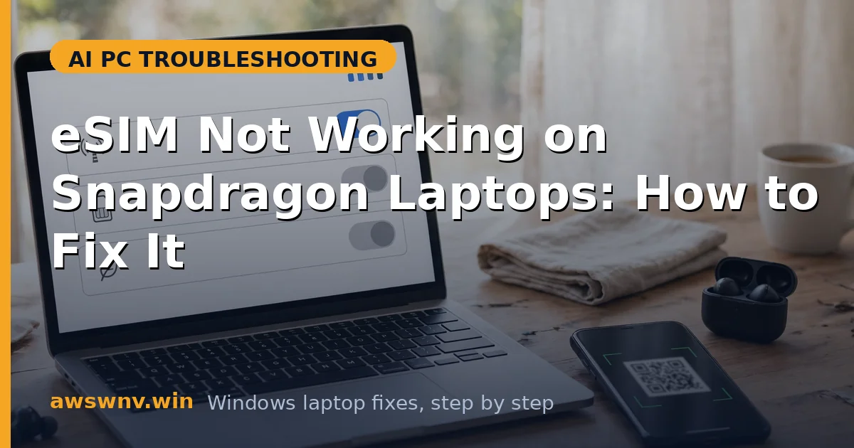 eSIM Not Working on Snapdragon Laptops: How to Fix It