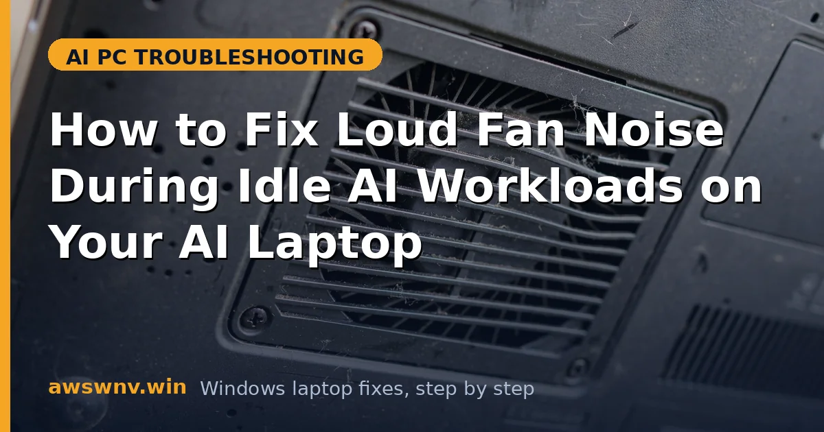 How to Fix Loud Fan Noise During Idle AI Workloads on Your AI Laptop