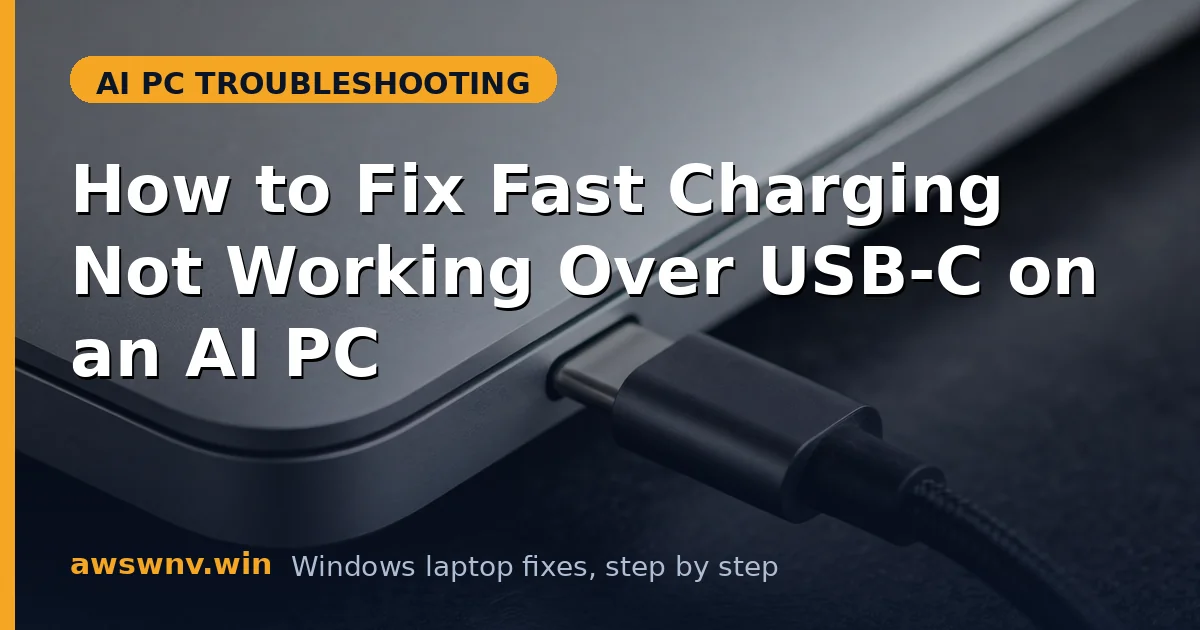 How to Fix Fast Charging Not Working Over USB-C on an AI PC