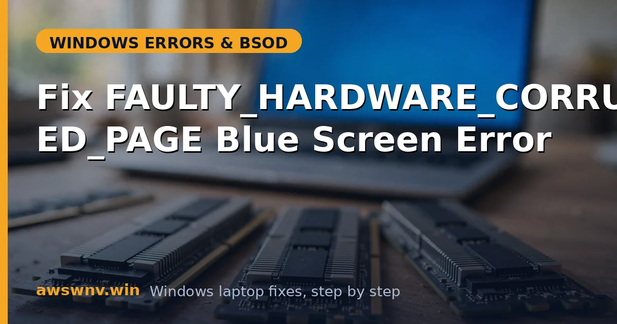 Fix FAULTY_HARDWARE_CORRUPTED_PAGE Blue Screen Error
