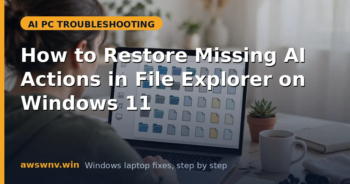 How to Restore Missing AI Actions in File Explorer on Windows 11