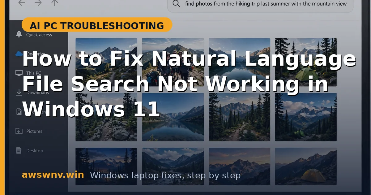 How to Fix Natural Language File Search Not Working in Windows 11