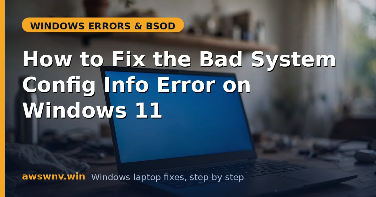 How to Fix the Bad System Config Info Error on Windows 11
