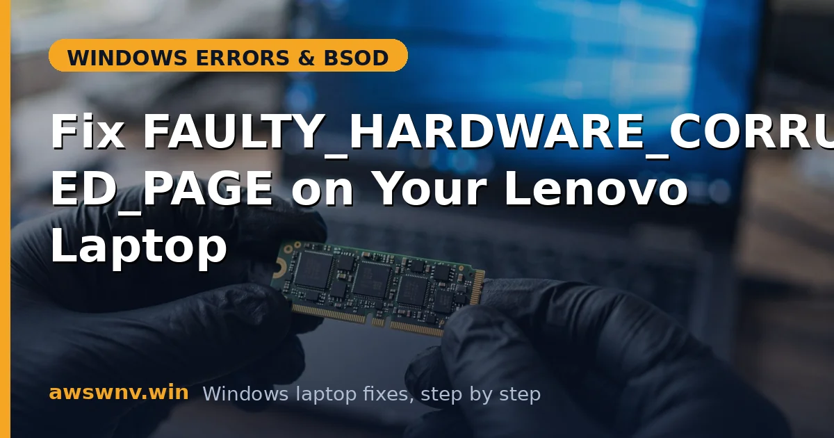 Fix FAULTY_HARDWARE_CORRUPTED_PAGE on Your Lenovo Laptop