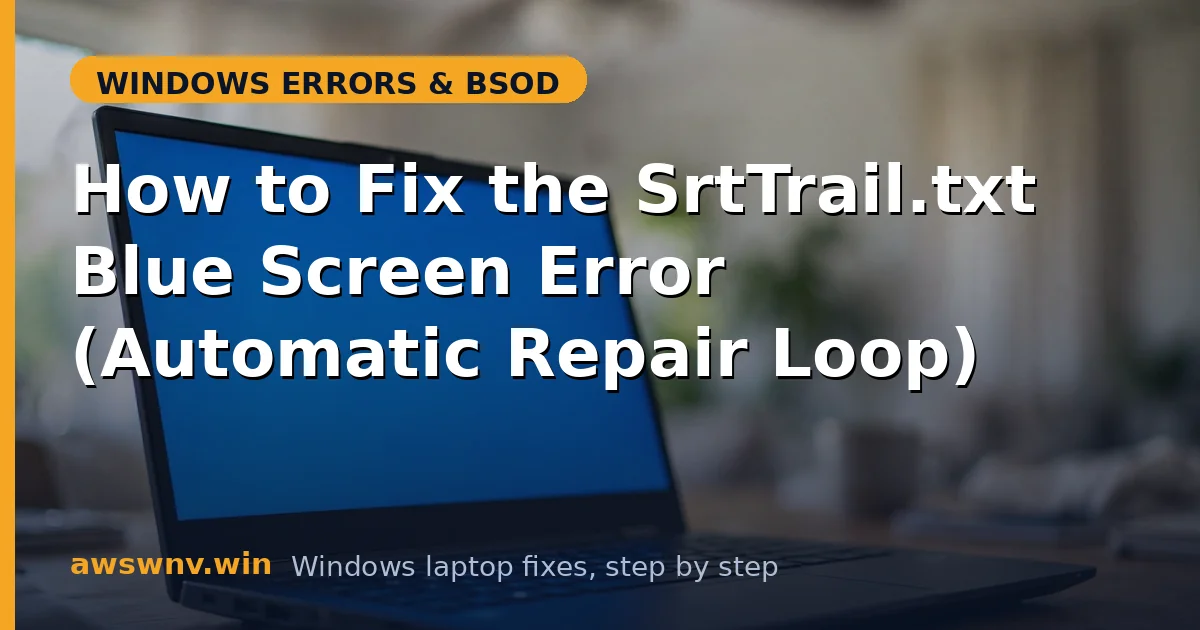 How to Fix the SrtTrail.txt Blue Screen Error (Automatic Repair Loop)