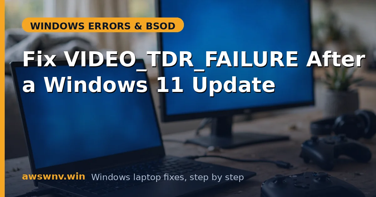 Fix VIDEO_TDR_FAILURE After a Windows 11 Update
