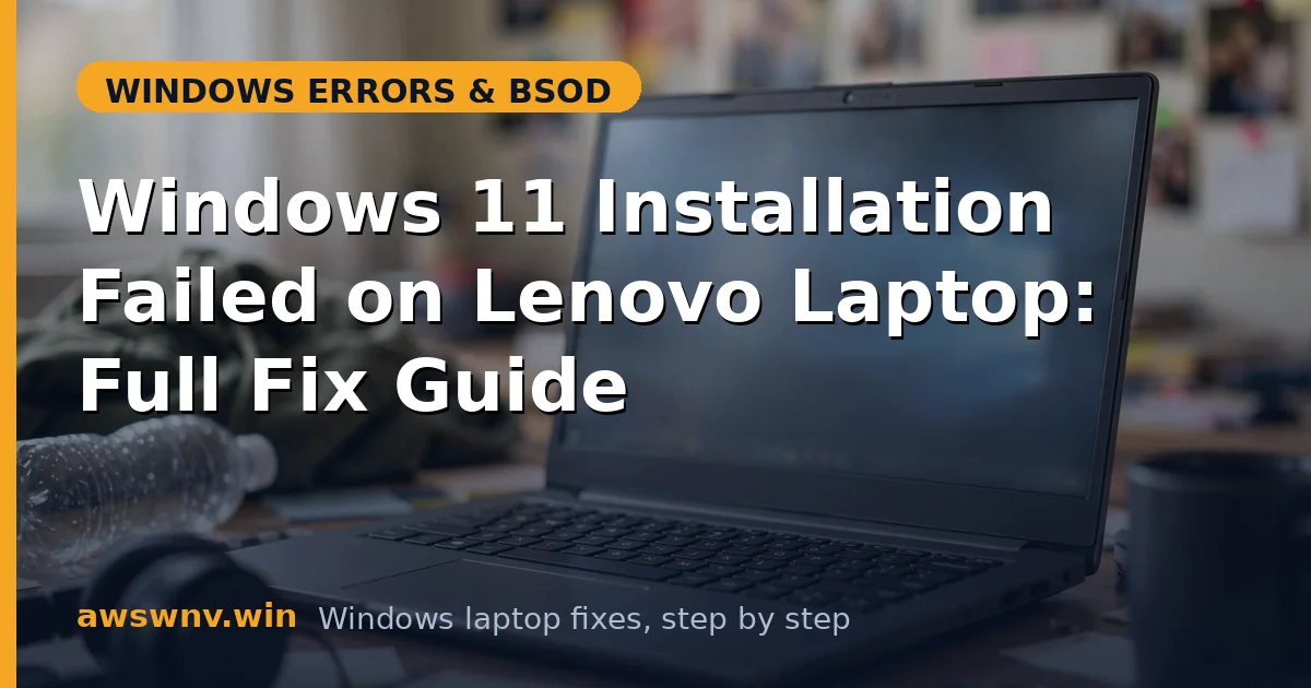 Windows 11 Installation Failed on Lenovo Laptop: Full Fix Guide