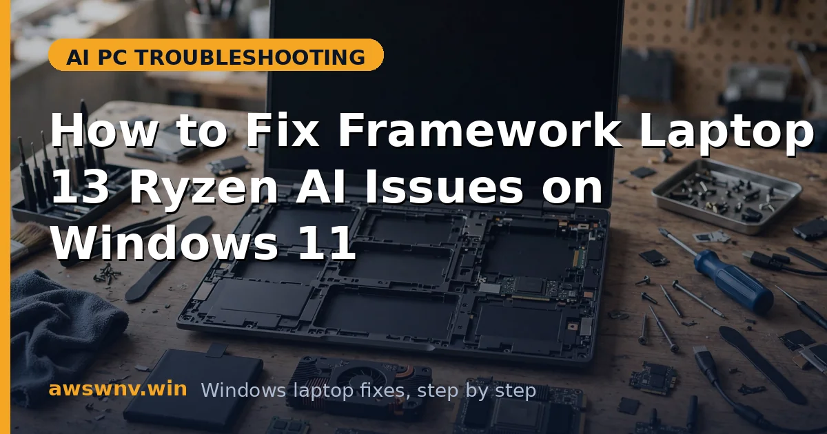 How to Fix Framework Laptop 13 Ryzen AI Issues on Windows 11