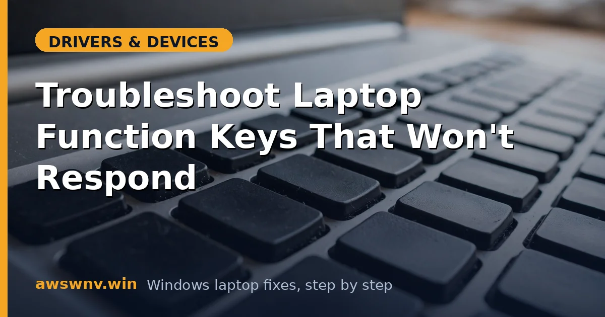 Troubleshoot Laptop Function Keys That Won't Respond