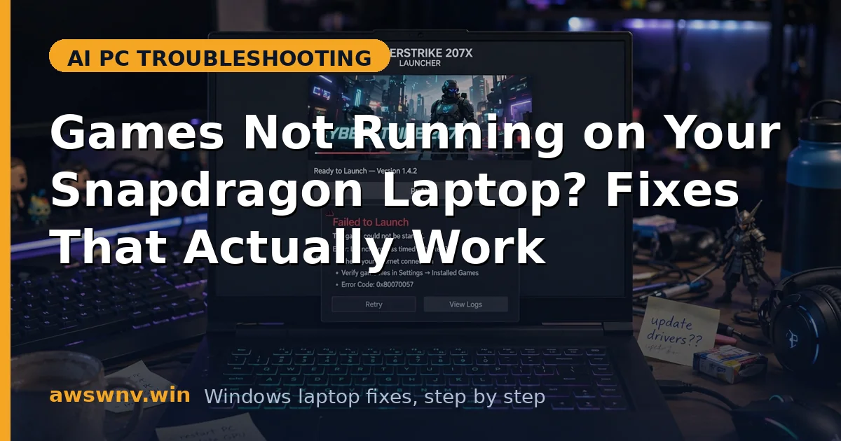 Games Not Running on Your Snapdragon Laptop? Fixes That Actually Work