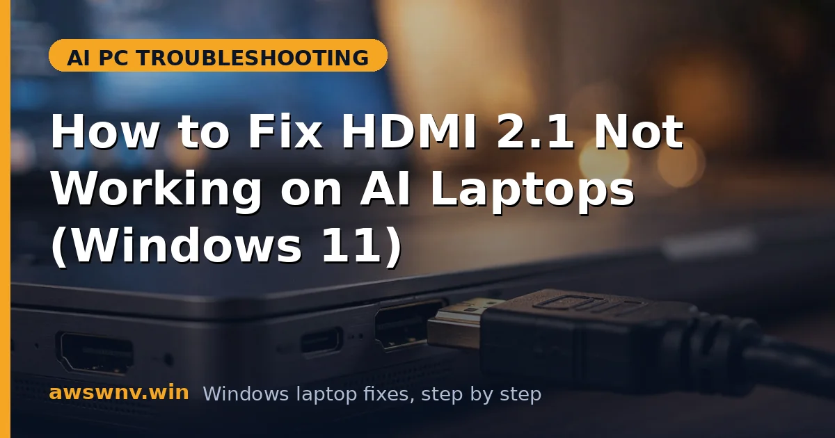 How to Fix HDMI 2.1 Not Working on AI Laptops (Windows 11)