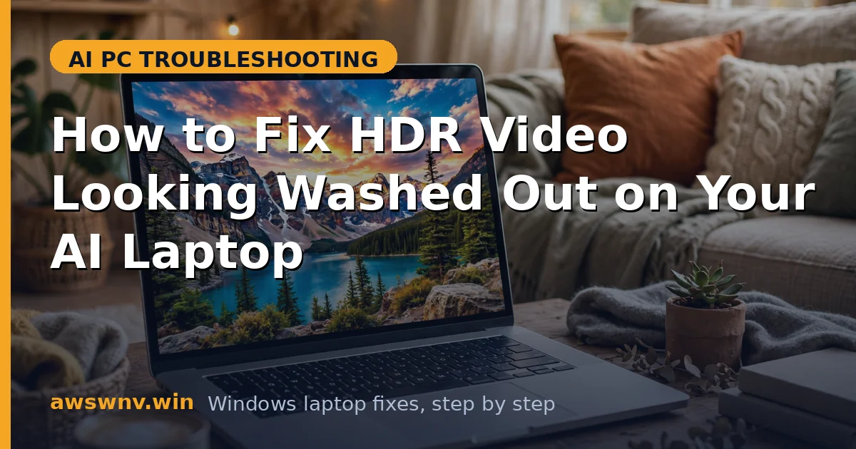How to Fix HDR Video Looking Washed Out on Your AI Laptop