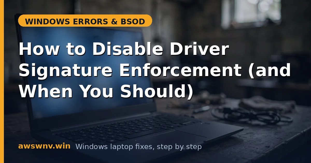 How to Disable Driver Signature Enforcement (and When You Should)