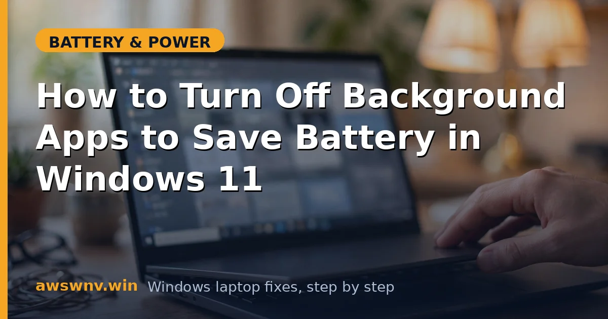 How to Turn Off Background Apps to Save Battery in Windows 11