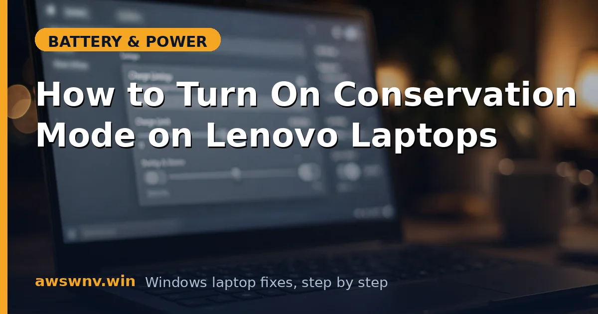 How to Turn On Conservation Mode on Lenovo Laptops