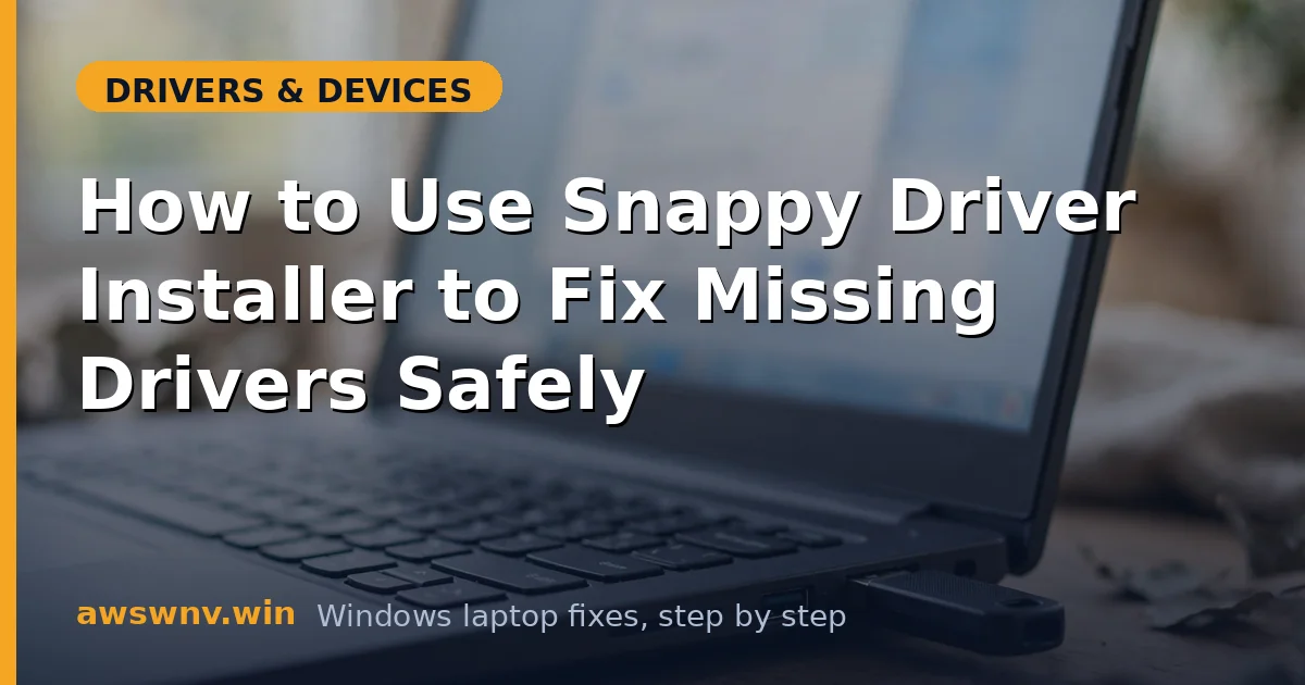 How to Use Snappy Driver Installer to Fix Missing Drivers Safely