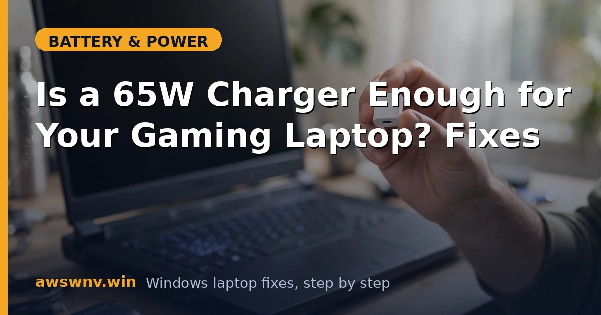 Is a 65W Charger Enough for Your Gaming Laptop? Fixes