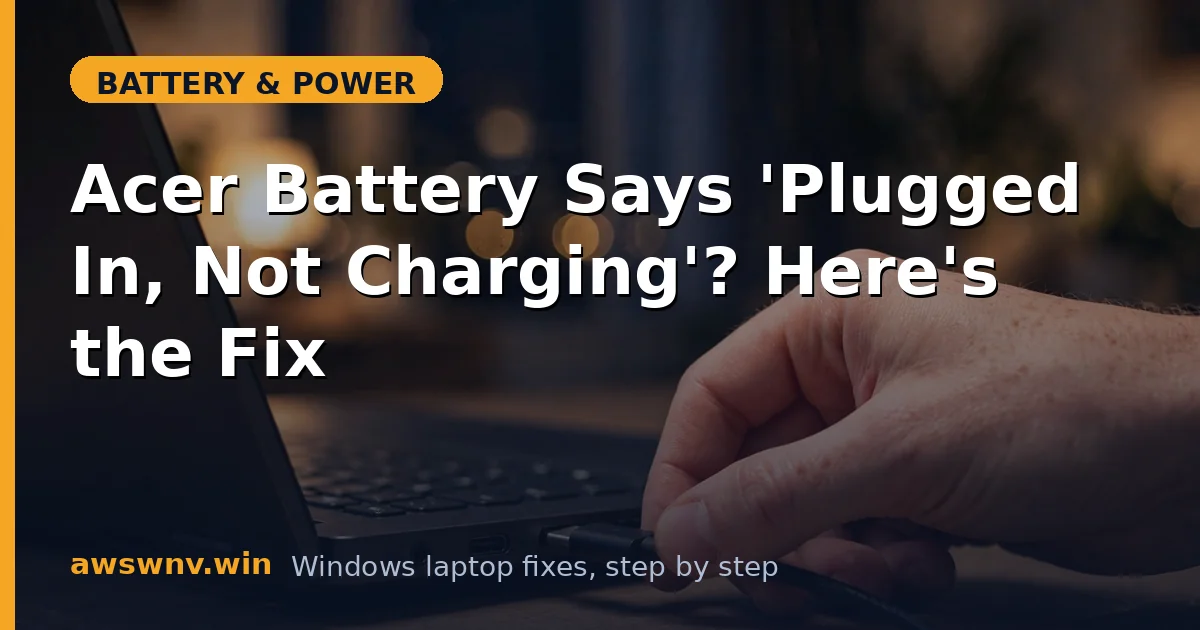 Acer Battery Says 'Plugged In, Not Charging'? Here's the Fix
