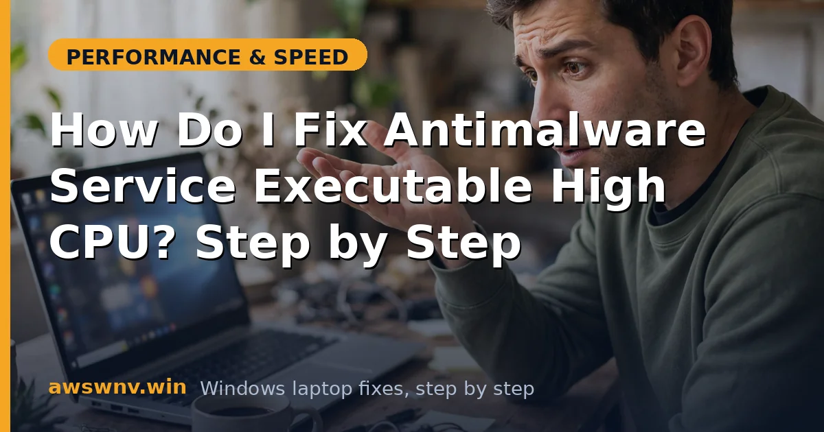How Do I Fix Antimalware Service Executable High CPU? Step by Step