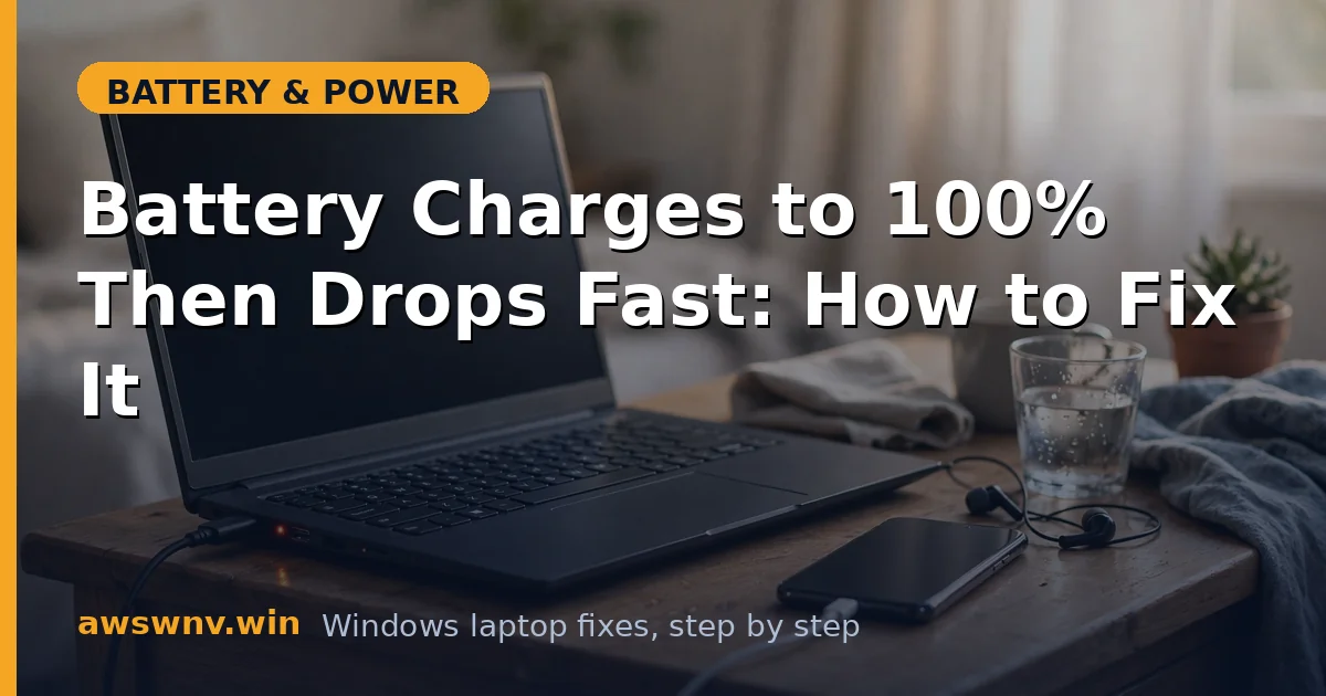 Battery Charges to 100% Then Drops Fast: How to Fix It