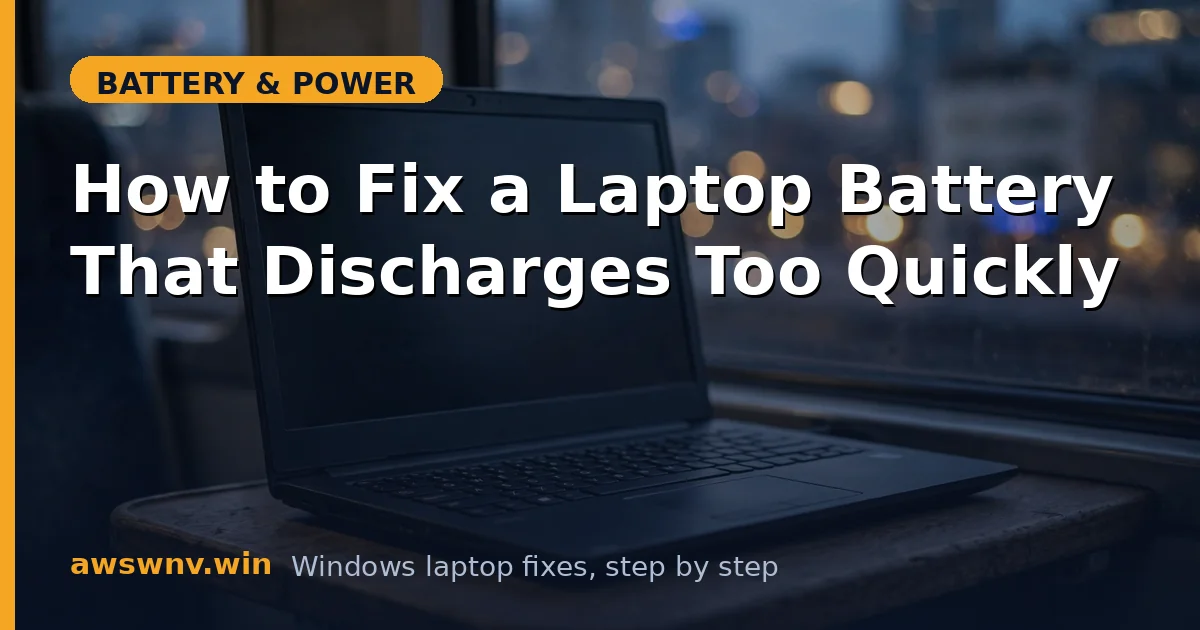How to Fix a Laptop Battery That Discharges Too Quickly