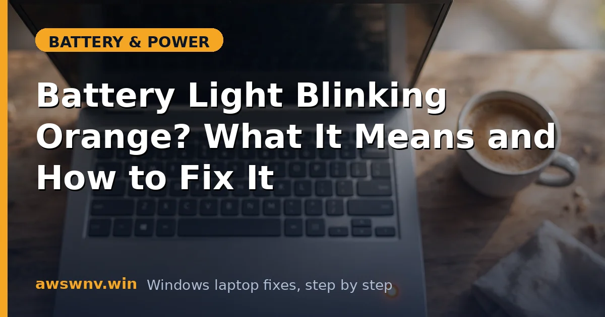 Battery Light Blinking Orange? What It Means and How to Fix It