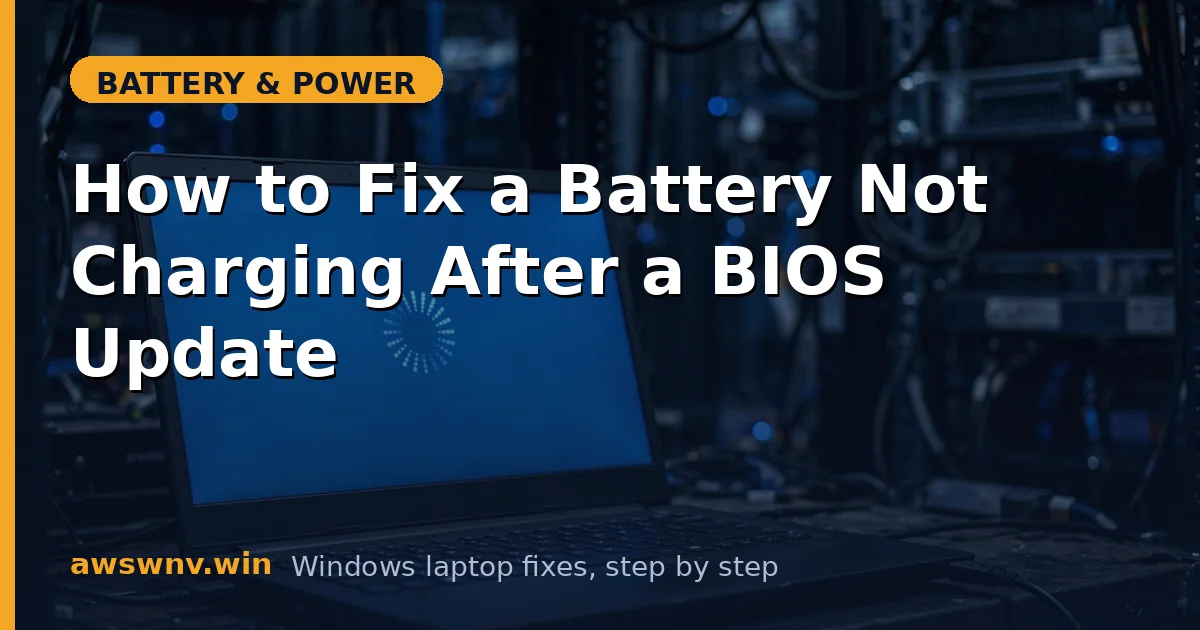How to Fix a Battery Not Charging After a BIOS Update