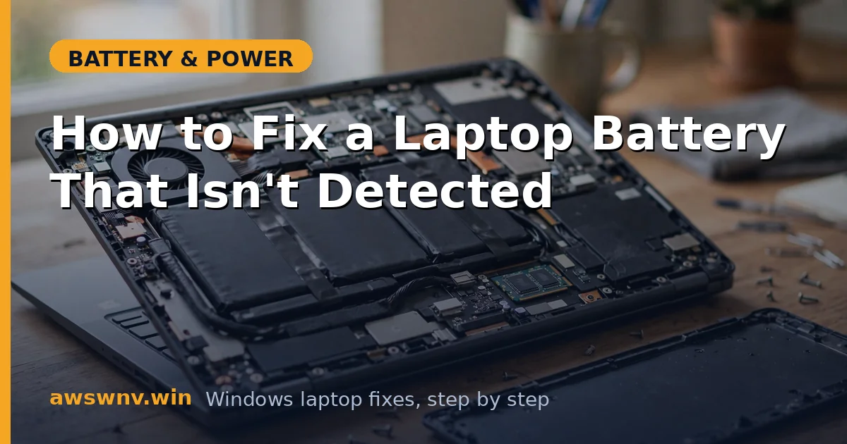 How to Fix a Laptop Battery That Isn't Detected