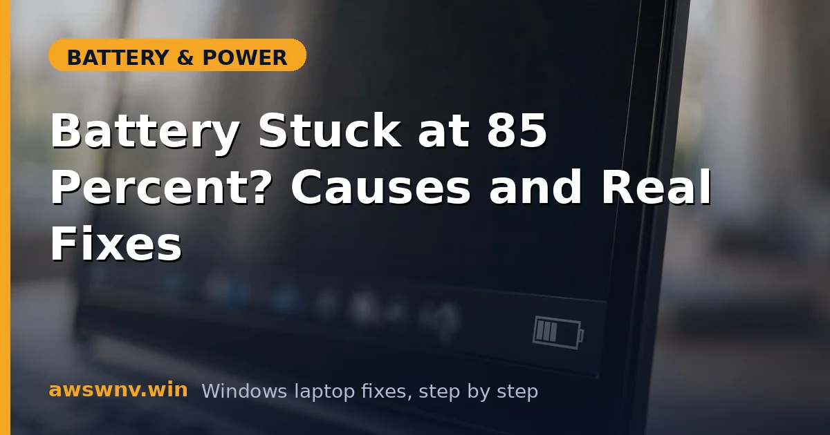 Battery Stuck at 85 Percent? Causes and Real Fixes