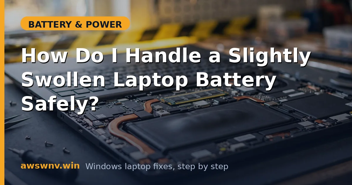 How Do I Handle a Slightly Swollen Laptop Battery Safely?