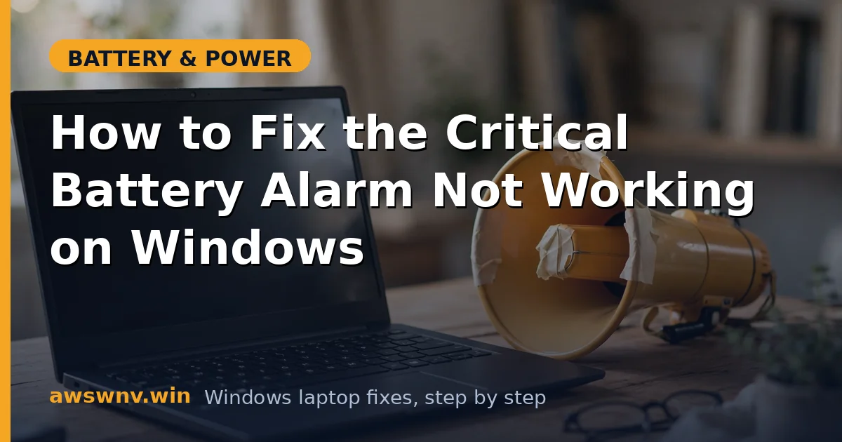 How to Fix the Critical Battery Alarm Not Working on Windows