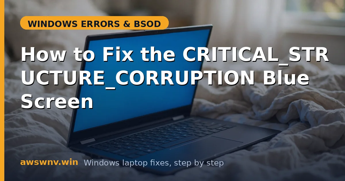 How to Fix the CRITICAL_STRUCTURE_CORRUPTION Blue Screen