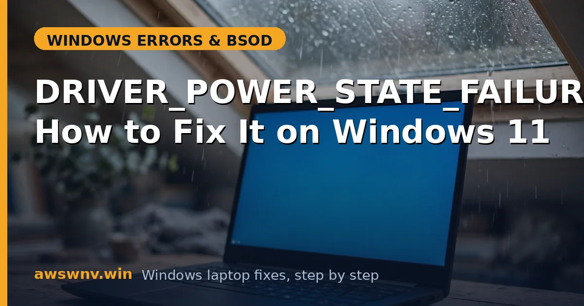 DRIVER_POWER_STATE_FAILURE: How to Fix It on Windows 11
