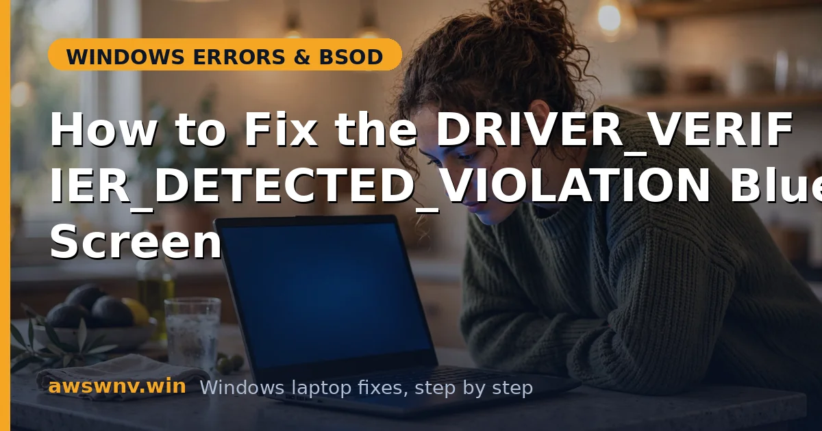 How to Fix the DRIVER_VERIFIER_DETECTED_VIOLATION Blue Screen