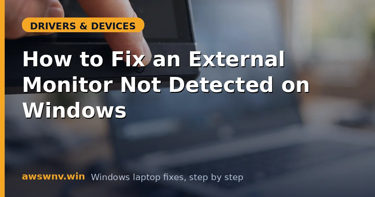 How to Fix an External Monitor Not Detected on Windows