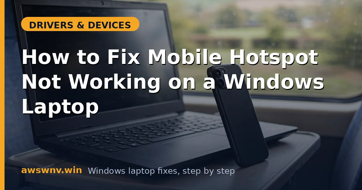 How to Fix Mobile Hotspot Not Working on a Windows Laptop