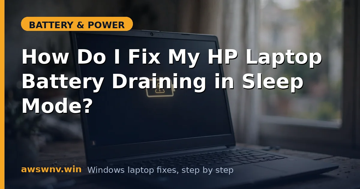 How Do I Fix My HP Laptop Battery Draining in Sleep Mode?