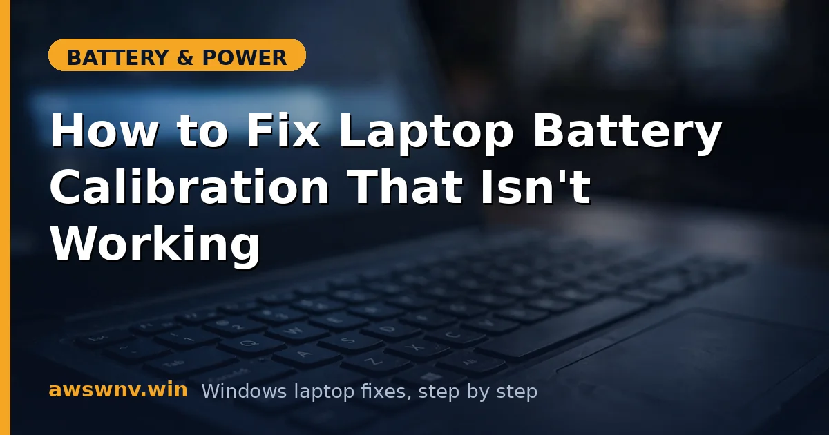 How to Fix Laptop Battery Calibration That Isn't Working