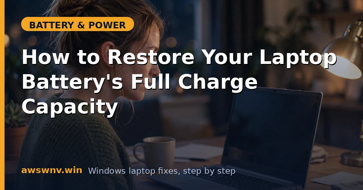 How to Restore Your Laptop Battery's Full Charge Capacity