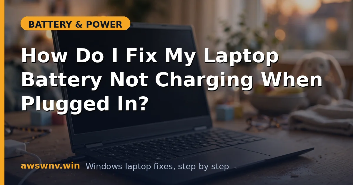 How Do I Fix My Laptop Battery Not Charging When Plugged In?